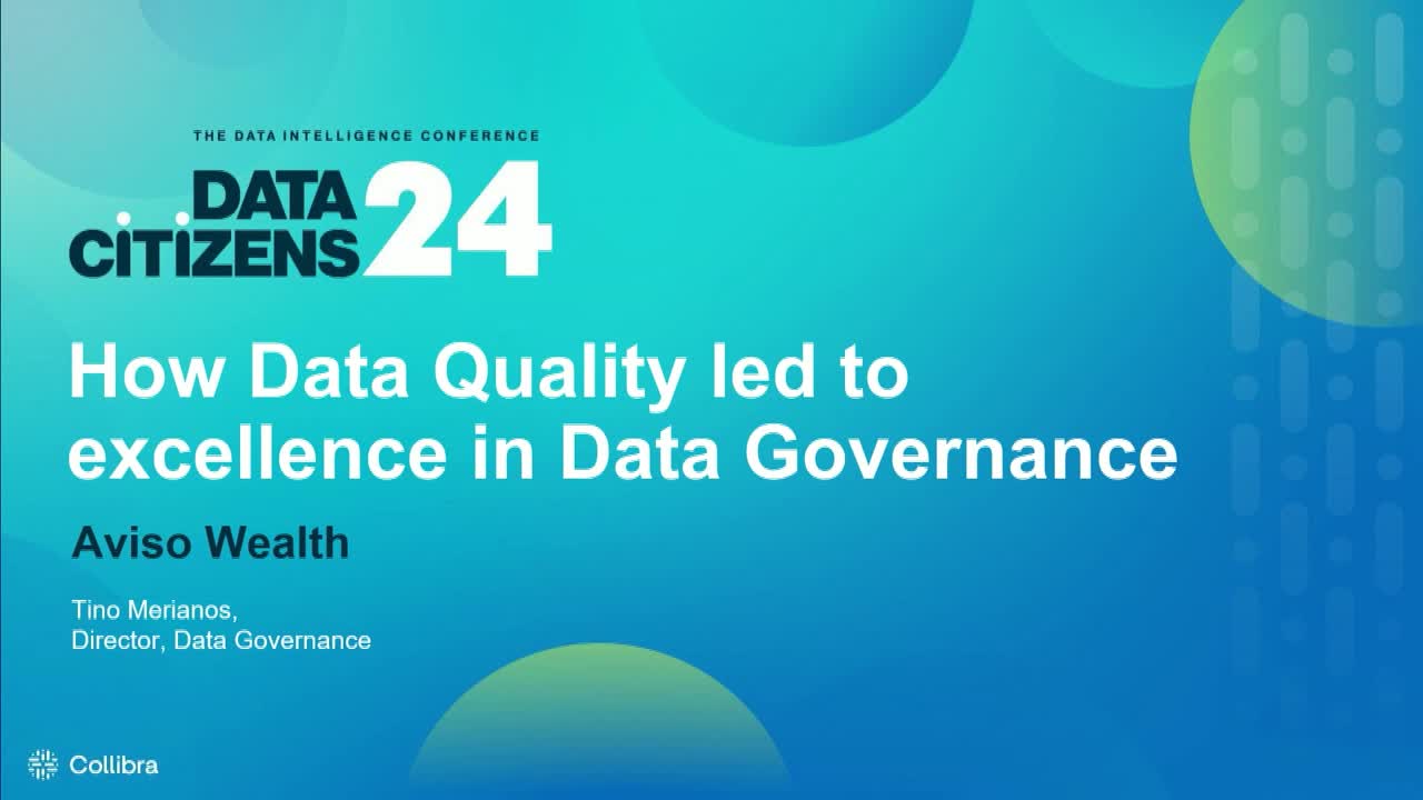 Load video: How data quality led to Aviso Wealth's center of excellence for data governance